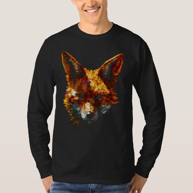 T-shirt Fox Polygon  Art Animal Fox (Devant)