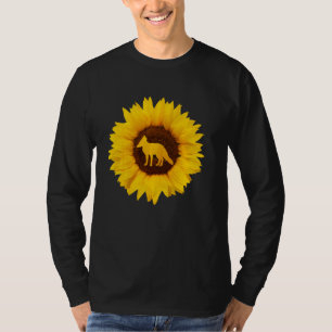 T-shirt Fox Pour Femmes Hommes Vixen Prairie Animal Sunflo