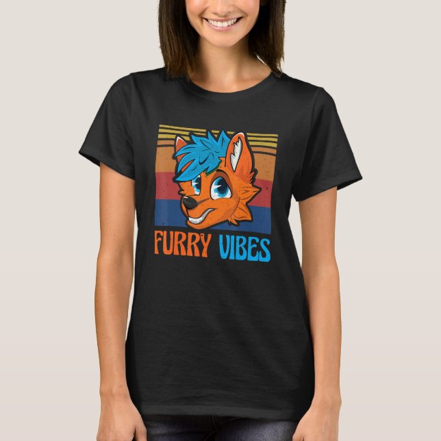 T-shirt Fox Proud Furry Vibes Furry Tail Furry Person Cosp (Devant)