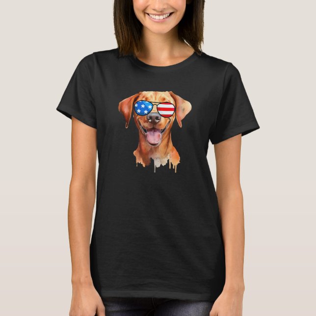 T-shirt Fox Red Lab Mom Dad Flag Labrador Retriever (Devant)