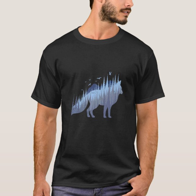 T-shirt Fox silhouette fox forest hunter  2 (Devant)
