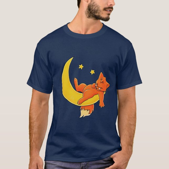 T-shirt Fox somnolent de lune (Devant)