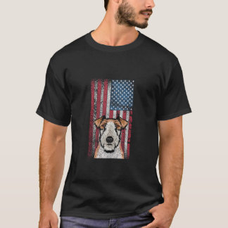 T-shirt Fox Terrier Dog US Drapeau Fox Terrier Propriétair