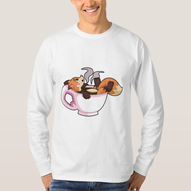 T-shirt Fox with Coffee (Devant)