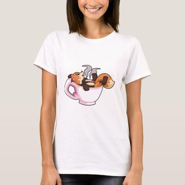T-shirt Fox with Coffee (Devant)