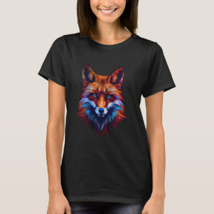 T-shirt fox yeux bleus polygon renards géométriques poly a