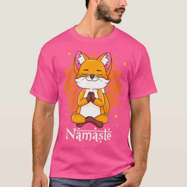T-shirt Fox Yoga Namaste Fox Lote Namaste Yoga (Devant)