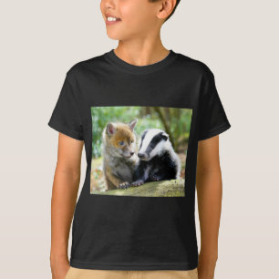 T-shirt Foxcub & Badger Cute !