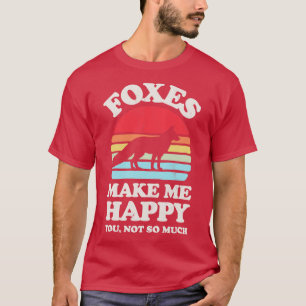 T-shirt Foxes me rendent heureux Sunset Retro pour hommes