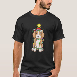 T-shirt Foxhound Chien Xmas Éclairage Arbre correspondant 