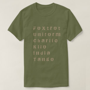 T-shirt Foxtrot, Uniforme, Charlie, Kilo, Inde, Tango