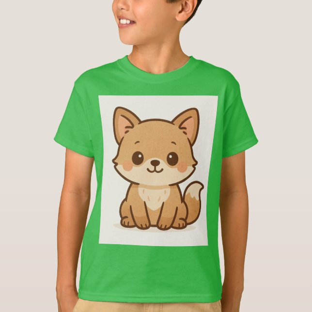 T-shirt Foxy Fun _Cute Fox Kids Tee (Devant)