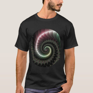 T-shirt fractal en spirale métallique