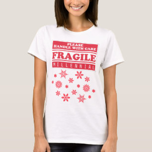 T-shirt Fragile Millenium, Manipuler Avec Soin Les Snowfla