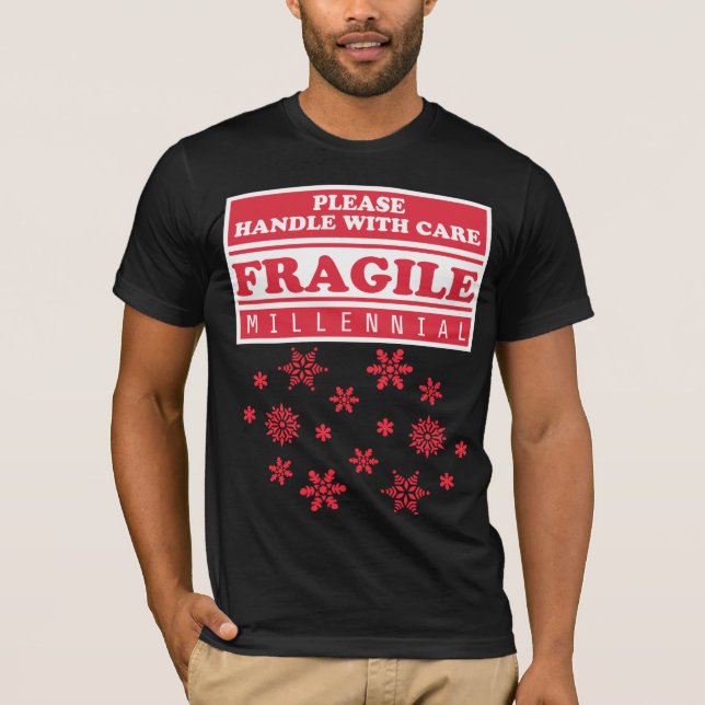 T-shirt Fragile Millennial, Manipulez Avec Soin Les Flamme (Devant)