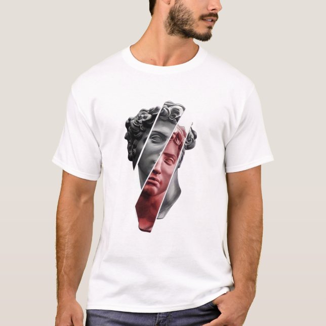 T-shirt Fragmented Portrait Tee – Modern Abstract Aestheti (Devant)