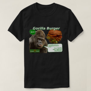 T-shirt frais végétalien d'hamburger de gorille