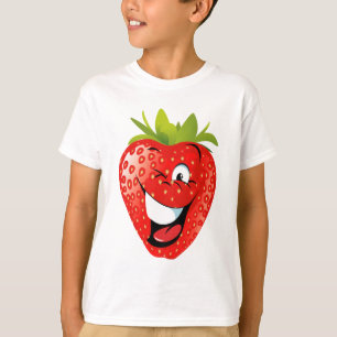 T-shirt fraise animated heureuse drôle