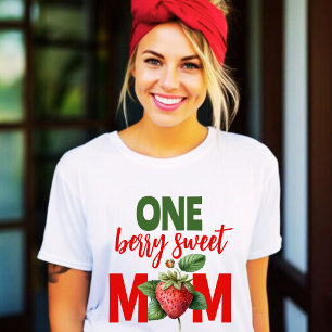 T-shirt Fraise Berry doux Première maman d'anniversaire
