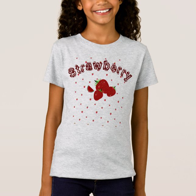 T-Shirt Fraise mignonne Été Enfants Filles (Devant)