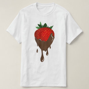 T-shirt fraise recouverte de chocolat