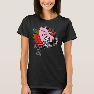 T-shirt Fraise Shake fraise Lait Chat rose