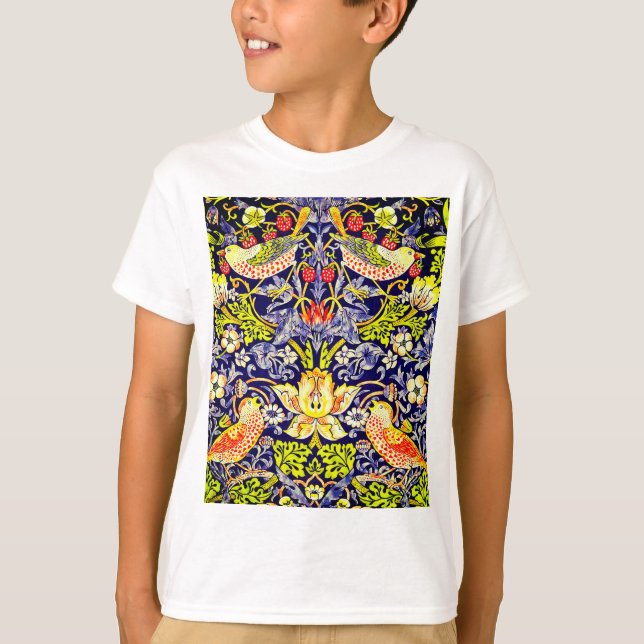 T-shirt Fraise Thief Oiseaux William Morris (Devant)