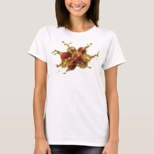 T-shirt Fraises Abstraites Orange Contemporaines