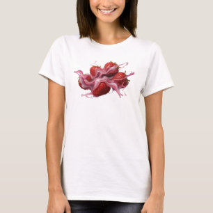 T-shirt Fraises Abstraites Rouges Attrayantes