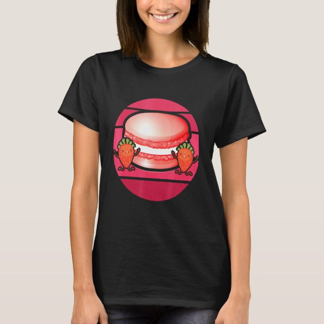 T-shirt Fraises Macaron Framboise Macaron Boulangerie Sna (Devant)