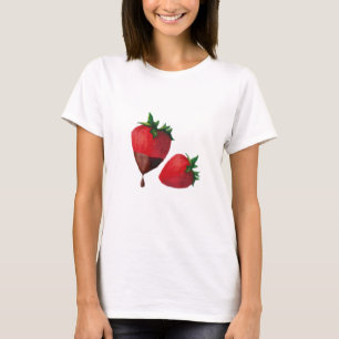 T-shirt fraises trempées au chocolat