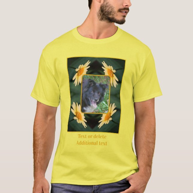 T-shirt Frame Fleur Jaune Faiser Créer Votre Propre Photo (Devant)