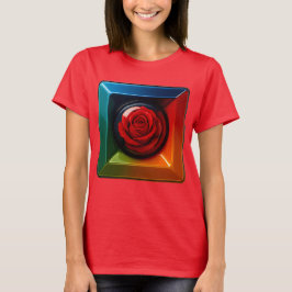 T-shirt Framed Rose Color Pop