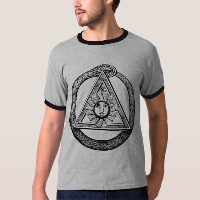 T-shirt Franc-maçonnerie Voir tous les yeux Symbole maçonn (Devant)