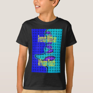 T-shirt Français Bleu Africain Tissé Abstrait violet forme