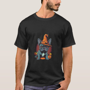 T-shirt Français Bulldog sorcier Casquette Halloween Costu
