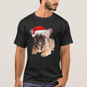 T-shirt Français Chien Chien Chien Chien Chien Santa Hat C