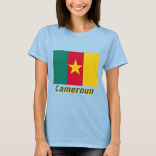 T-shirt Français de Drapeau Cameroun avec le nom en