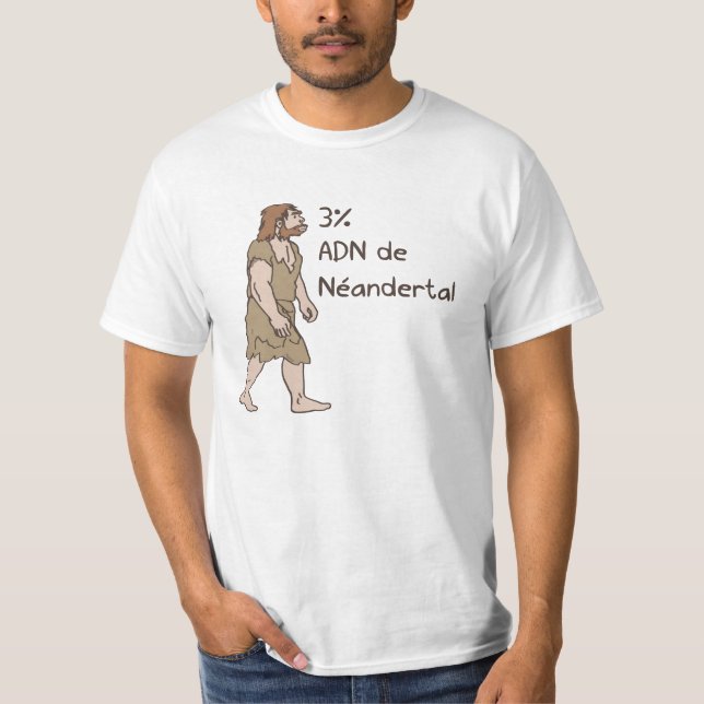 T-shirt Français de Néanderthal de 3% (Devant)