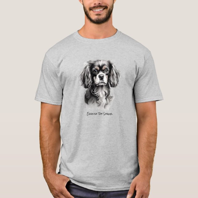 T-shirt Français Toy Espagnol Noir et Blanc Silhouette (Devant)