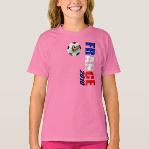T-shirt France 2010 Logo de balle de football vertical cad