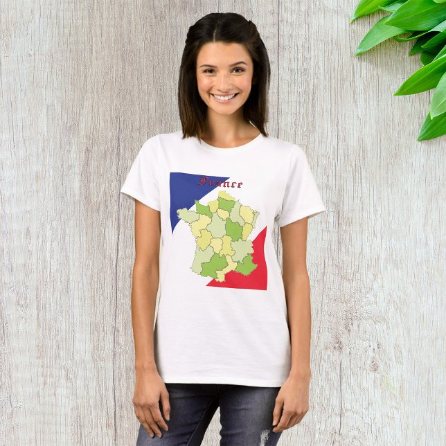 T-shirt France Couleurs Et Carte Nationales (Créateur téléchargé)