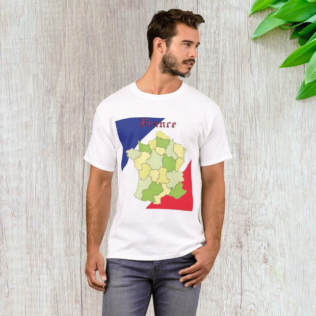 T-shirt France Couleurs Et Carte Nationales (Créateur téléchargé)