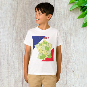 T-shirt France Couleurs Et Carte Nationales