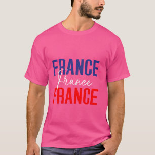 T-shirt France Drapeau battement de coeur pour la France H