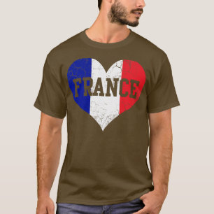 T-shirt France Drapeau Français Amour du Coeur