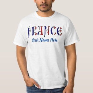 T-shirt France Drapeau Français Couleurs Personnalisé Homm