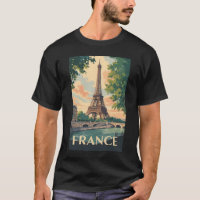France Eiffel Tour Travel Art Vintage