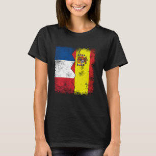T-shirt France Espagne Drapeau moitié España Espagne Racin