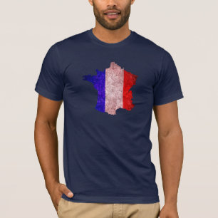 T-shirt France Flag and Map